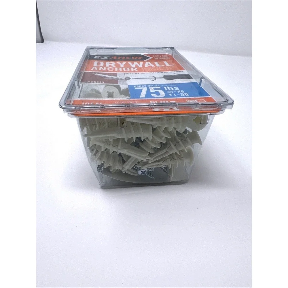 E-Z Ancor #25310 - Twist-N-Lock 75 lb. Self-Driving Drywall Anchor 50pc NIP 5/8